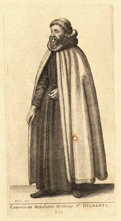 Canonicus Ordinis Sti. Gilberti by Wenceslaus Hollar